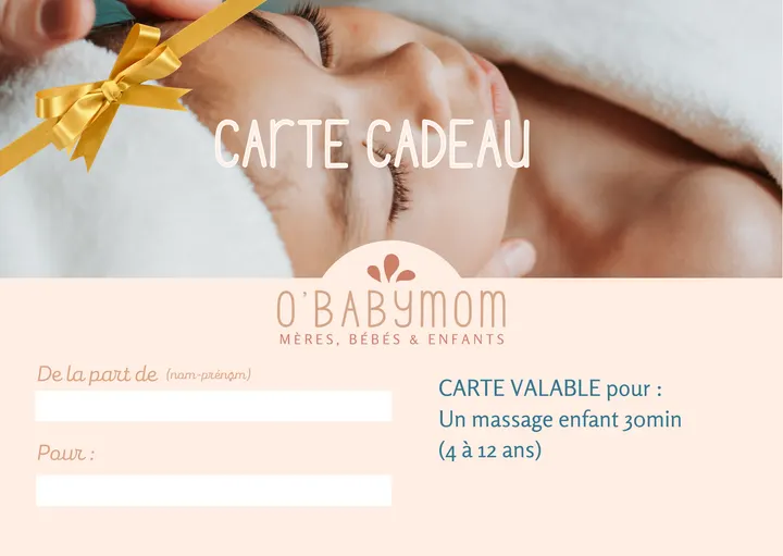Carte cadeau Massage enfant 4-12 ans Montpellier